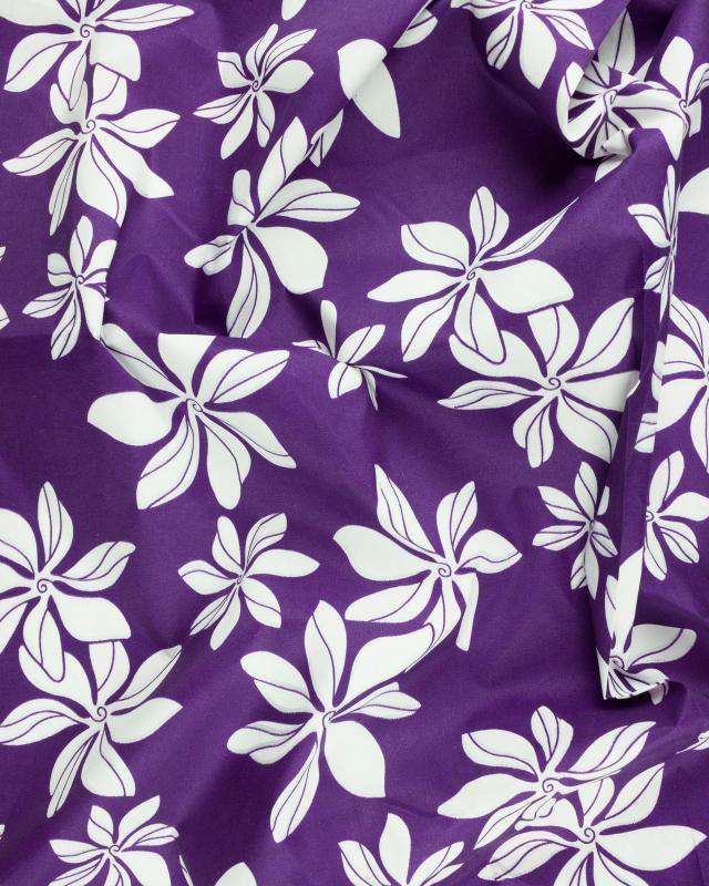 Tissu Polynésien TIARE Violet - Tissushop